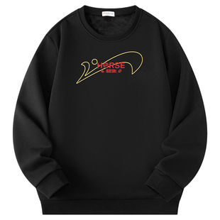 贵人鸟加绒卫衣男女款秋冬季2025年美式套头衫男士长袖t恤上衣服