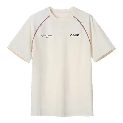 骆驼运动休闲t恤男女同款哈苏线短袖2026夏季新款速干宽松情侣装