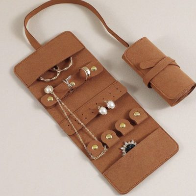 跨境热销超迁皮首饰包户外化妆多功能出行收纳整理卷收纳袋包首饰