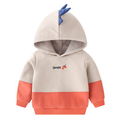 加绒薄款春秋季洋气外套男童连帽