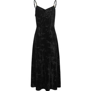 衣香丽影黑色丝绒吊带连衣裙女2025年冬装新款轻奢高级感国风裙子