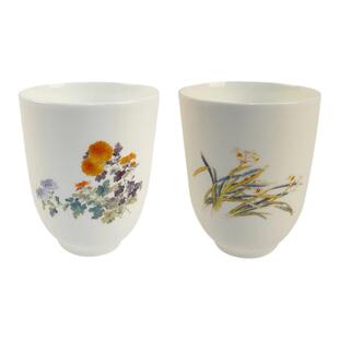 上海博物馆陶瓷杯套装清张熊牡丹花卉天香对杯水杯套装文创礼物