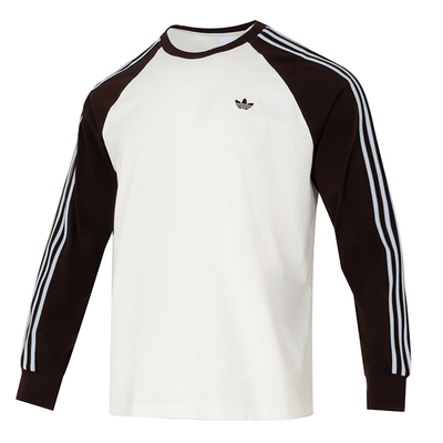 阿迪达斯三叶草男子长袖T恤2026春季新款运动服圆领套头衫HZ3829