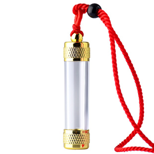 唐卡嘎乌盒透明小玻璃瓶管男女吊坠挂件装朱砂瓶项链可打开空心