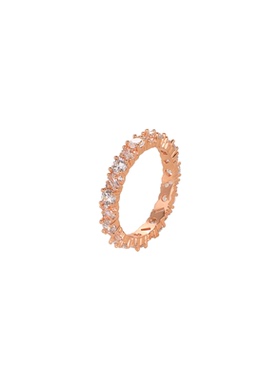 玫瑰金色满天星满锆石轻奢风闭口指环戒指女士小众高级感食指戒