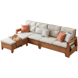 一林半舍白蜡木实木沙发现代简约小户型客厅冬夏两用高箱储物家具