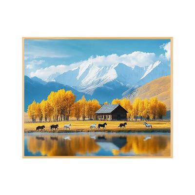 秋天阿勒泰diy数字油画填充涂色