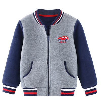 春秋摇粒绒男孩卫衣大童棒球服