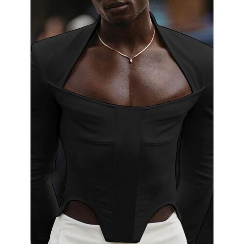Z 45116 French Square Neck T-shirt 方领长袖T恤 跨境欧美