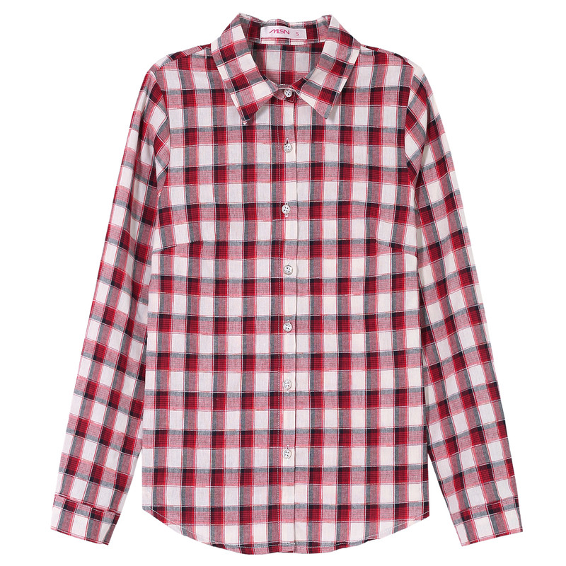 早秋女式纯棉格子衬衣2025新款妈妈装休闲长袖衬衫小个子显瘦上衣