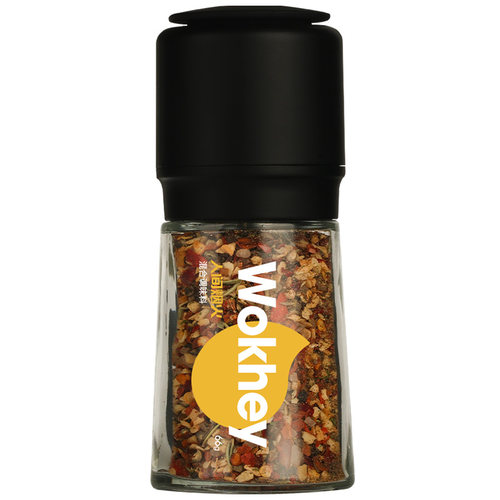 人间烟火 黑胡椒粒海盐研磨器调味料大蒜椒盐烧烤西餐牛排盐调料