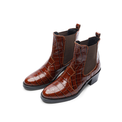 patricia粗跟英伦风切尔西靴