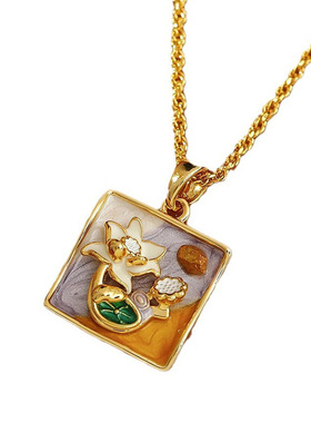 莫奈印象彩色油画风项链