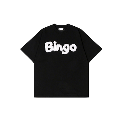 SQQZ PROJECT春夏新款 Bingo立体塞棉圆领宽松短袖T恤情侣