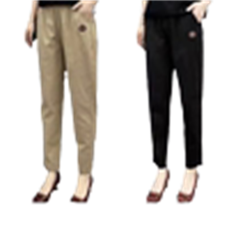妈妈装纯棉松紧腰九分休闲裤子女夏季宽松2025新款显瘦百搭哈伦裤