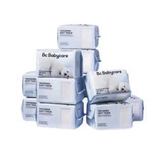 babycare绵柔巾干湿两用婴儿一次性洗脸巾小熊巾加厚80抽非棉柔巾