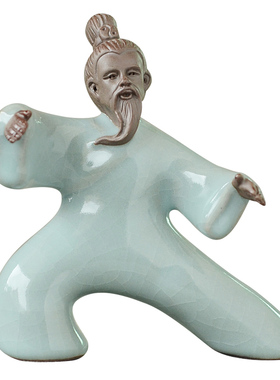 太极人物禅意风瑜伽养生馆摆件