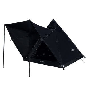 户外露营黑化印第安金字塔帐篷暗黑系黑胶遮阳防晒双层防雨尖塔帐