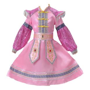 蒙古服装儿童蒙古族舞蹈演出服女男童56个民族牧民新歌筷子舞蹈服