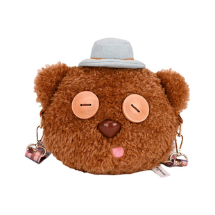 环球正版授权小黄人Tim熊痛带斜挎单肩包神偷奶爸Tim熊毛绒吧唧包