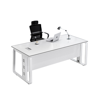 办公桌简约现代老板桌轻奢高级感办公室桌椅组合单人白色电脑桌子