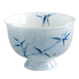 叁旬手绘青花竹影主人杯简约家用陶瓷喝茶杯单杯个人专用品茗杯子