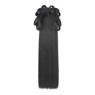 儿童汉服假发包女童头饰古装一体式发箍长直发片古风演出发饰发髻