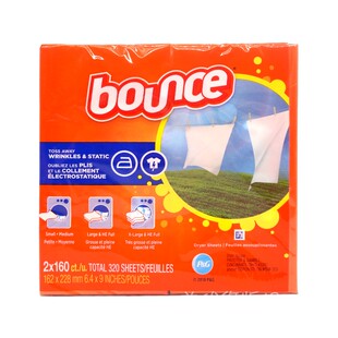 现货美国Bounce邦氏五合一柔顺纸香衣纸无香烘干纸烘干机用320片