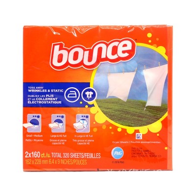 现货美国Bounce邦氏五合一柔顺纸香衣纸无香烘干纸烘干机用320片