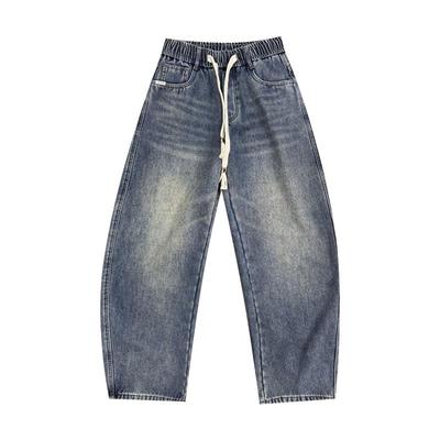 ZPK潮牌韩版蓝色直筒牛仔裤