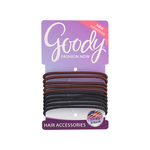 Goody歌妮发圈高弹力不伤发细款耐用经典百搭造型橡皮筋扎发发绳