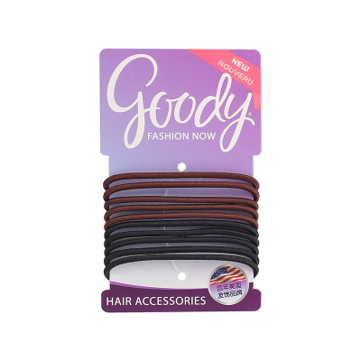 Goody歌妮发圈高弹力不伤发细款耐用经典百搭造型橡皮筋扎发发绳