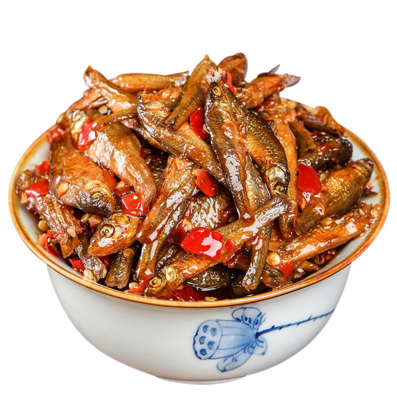 湖南香辣柴火鱼下饭菜农家火焙即食小鱼干熟食罐装零食小鱼仔