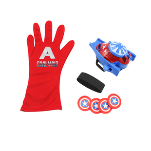 漫威动漫钢铁蜘蛛侠儿童玩具手套美国队长手腕发射器男童弹射