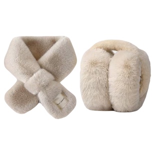 秋冬季保暖两件套毛绒耳罩围巾套装冬天女生耳捂子毛绒护耳包百搭