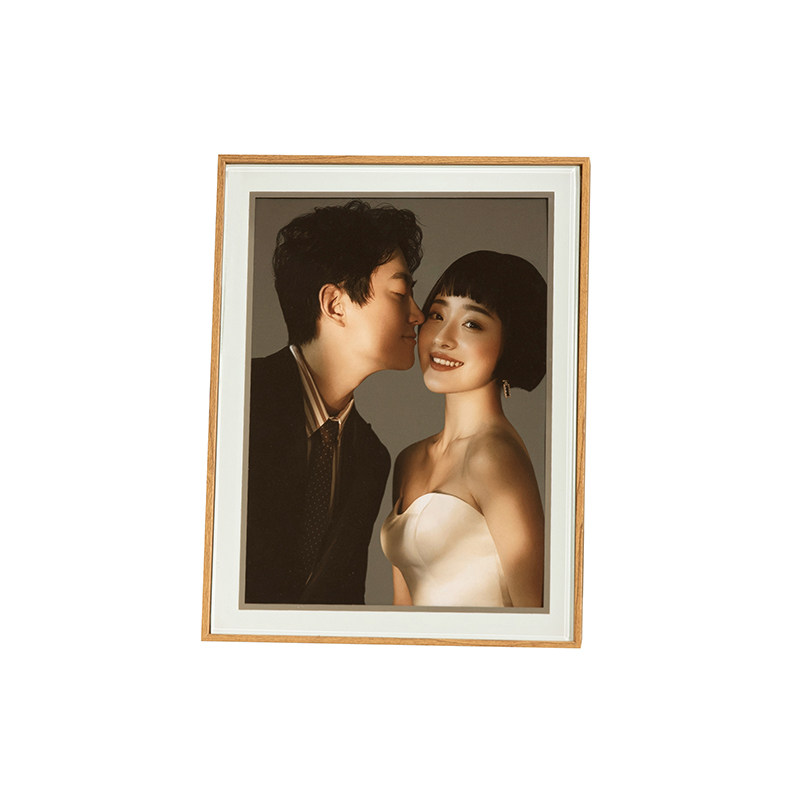 定制简约婚纱照窄边相框摆台高级感结婚洗照片做成桌摆宝宝照10寸