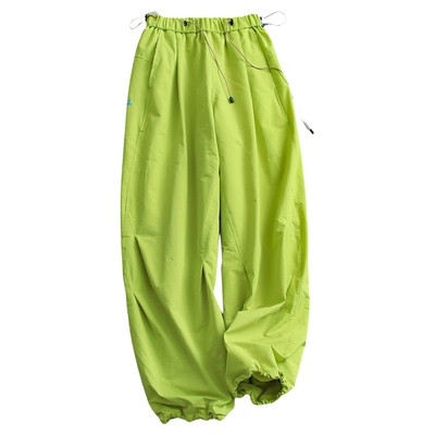 松紧腰加绒工装裤伞兵裤女休闲裤