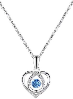 纯银999纯银跳动的心项链锁骨链2025年新款七夕情人节礼物送女朋