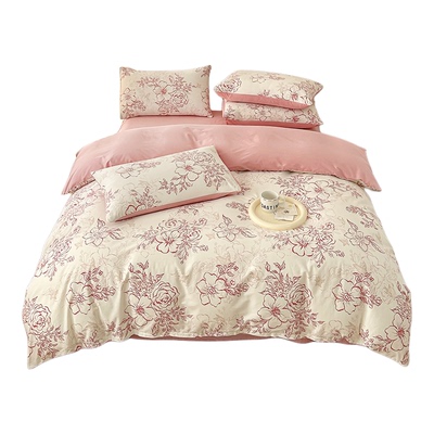 床上三四件套纯全棉180x220240被套家用民宿宾馆田园床品定制床笠