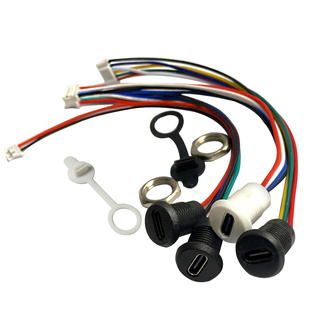 type-c母座 diy充电母头USB C口 卡扣锁TPC防水typec快充电源座