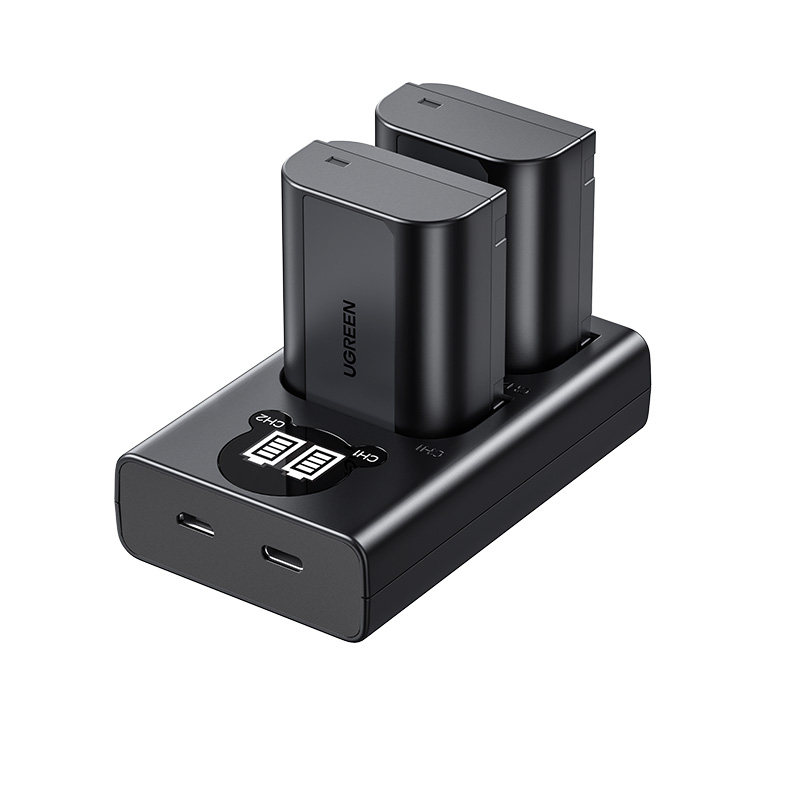 绿联相机电池充电器lp-e12适用于佳能EOS M50 M200 M100 100D SX70hs M10 M2 M kissx7 x7 微单双口套装配件