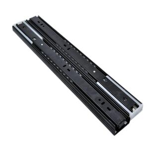 阻尼侧装滚珠抽屉三节滑轨道黑色加厚缓冲闭合衣橱柜导轨五金配件