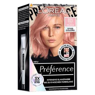 欧莱雅冷灰棕亚麻金媚拉红银灰色黑加仑紫色粉棕色染发剂染发膏