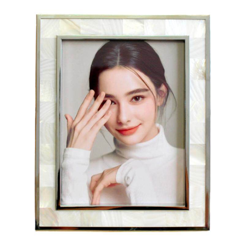 轻奢贝壳相框摆台创意金属美式简约6 7 8 10寸婚纱照片定制高级感