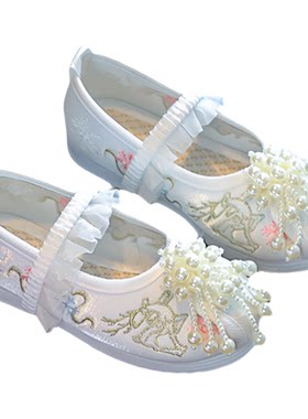 女童汉服绣花鞋老北京布鞋