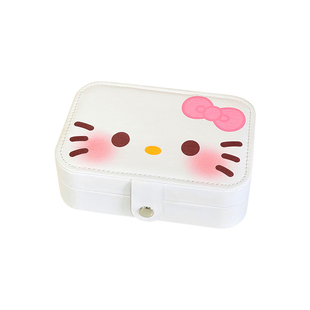 可爱卡通Kitty猫咪双层首饰盒大容量少女项链耳环收纳盒精致女孩
