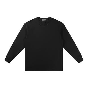 二十二号穿搭【手工钢标设计款】长袖T恤男宽松高级百搭设计卫衣