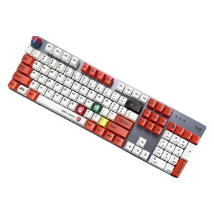 罗技K845有线机械键盘马里奥高达定制键帽G102鼠标家游戏带背光