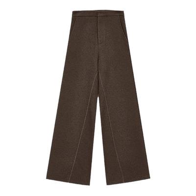 简白直筒高腰休闲长裤