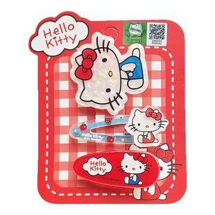 Sanrio正版三丽鸥新年凯蒂猫红色儿童发夹BB夹刘海碎发夹边夹发饰